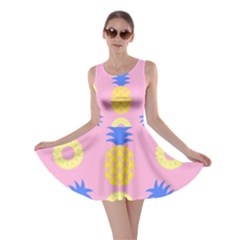 Pop Art Pineapple Seamless Pattern Vector Skater Dress by Sobalvarro