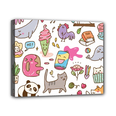 Set Kawaii Doodles Canvas 10  X 8  (stretched) by Vaneshart