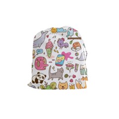 Set Kawaii Doodles Drawstring Pouch (medium) by Vaneshart