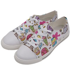 Set Kawaii Doodles Women s Low Top Canvas Sneakers by Vaneshart