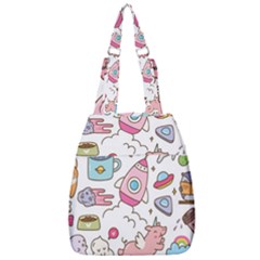 Set Kawaii Doodles Center Zip Backpack by Vaneshart