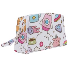 Set Kawaii Doodles Wristlet Pouch Bag (large) by Vaneshart