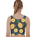 Seamless Pattern Pineapple Pattern Velvet Racer Back Crop Top View2