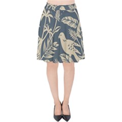 Birds Nature Design Velvet High Waist Skirt by Vaneshart