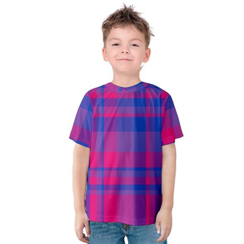 Bisexual Plaid Kids  Cotton Tee by NanaLeonti