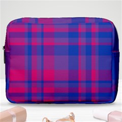 Bisexual Plaid Make Up Pouch (large) by NanaLeonti