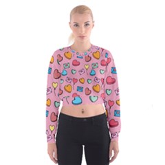 Candy Pattern Cropped Sweatshirt by Sobalvarro