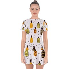 Pineapples Drop Hem Mini Chiffon Dress by Sobalvarro