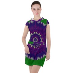 Mandala In Leaves,on Beautiful Leaves In Bohemian Style Drawstring Hooded Dress by pepitasart