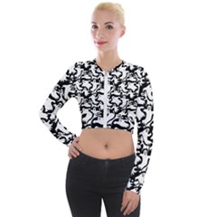 Ghosts Long Sleeve Cropped Velvet Jacket by bloomingvinedesign