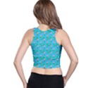 Carnation Pattern Blue Racer Back Crop Top View2