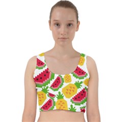 Watermelon Pattern Se Fruit Summer Velvet Racer Back Crop Top by Vaneshart