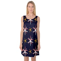 Sea Stars Pattern Sea Texture Sleeveless Satin Nightdress by Vaneshart