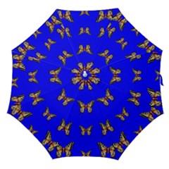 Butterfly Pattern Blue Insects Straight Umbrellas by Vaneshart