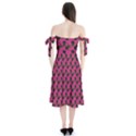 Black Rose Pink Shoulder Tie Bardot Midi Dress View2