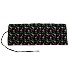 Carnation Pink Black Roll Up Canvas Pencil Holder (s) by snowwhitegirl