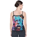 Albert Einstein Retro wall graffiti blue pink orange modern urban art grunge Velvet Spaghetti Strap Top View2