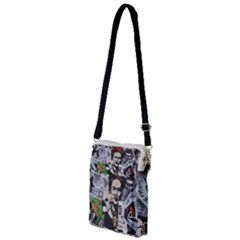 Frida Kahlo Brick Wall Graffiti Urban Art With Grunge Eye And Frog  Multi Function Travel Bag by snek