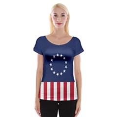 Betsy Ross Flag Usa America United States 1777 Thirteen Colonies Vertical Cap Sleeve Top by snek