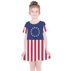 Betsy Ross Flag Usa America United States 1777 Thirteen Colonies Vertical Kids  Simple Cotton Dress by snek