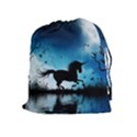 Wonderful Unicorn Silhouette In The Night Drawstring Pouch (XL) View1