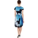 Wonderful Unicorn Silhouette In The Night Cap Sleeve Midi Dress View2