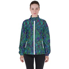 Essence Of A Peacock Women s High Neck Windbreaker by bloomingvinedesign