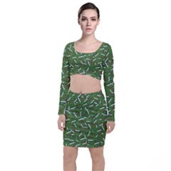 Pepe The Frog Face Pattern Green Kekistan Meme Top And Skirt Sets by snek