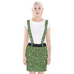 Pepe The Frog Face Pattern Green Kekistan Meme Braces Suspender Skirt by snek