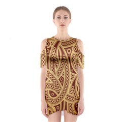 Fine Pattern Shoulder Cutout One Piece Dress by Sobalvarro