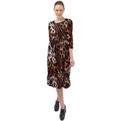 Cheetah By Traci K Ruffle End Midi Chiffon Dress by tracikcollection