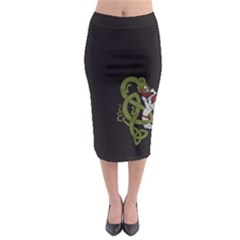 Pepe The Frog Rare Celtic Viking Norse Dragon Pattern Deus Vult Medieval Wojak Crusader Midi Pencil Skirt by snek