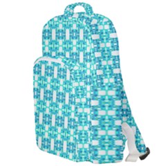 Teal White  Abstract Pattern Double Compartment Backpack by BrightVibesDesign