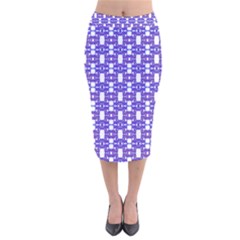 Purple  White  Abstract Pattern Velvet Midi Pencil Skirt by BrightVibesDesign