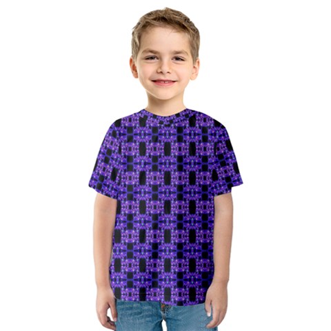 Purple Black Abstract Pattern Kids  Sport Mesh Tee by BrightVibesDesign