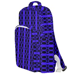 Circles Lines Black Blue Double Compartment Backpack by BrightVibesDesign