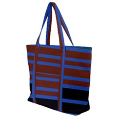 Black Stripes Blue Green Orange Zip Up Canvas Bag by BrightVibesDesign