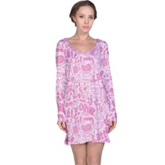 Coffee Pink Long Sleeve Nightdress by Amoreluxe