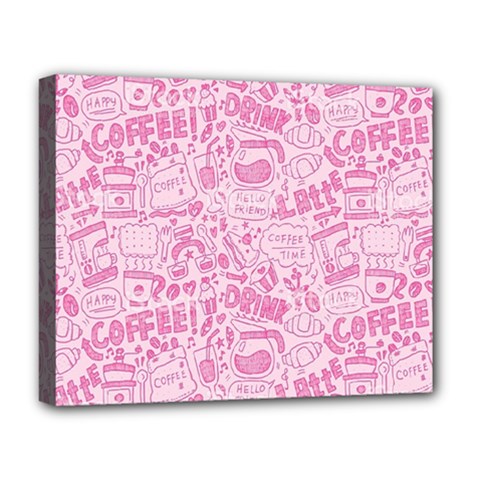 Coffee Pink Deluxe Canvas 20  X 16  (stretched) by Amoreluxe