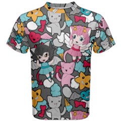 Doodle Kawaii Anime Characters Men s Cotton Tee by trulycreative