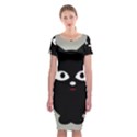 Cat Pet Cute Black Animal Classic Short Sleeve Midi Dress View1