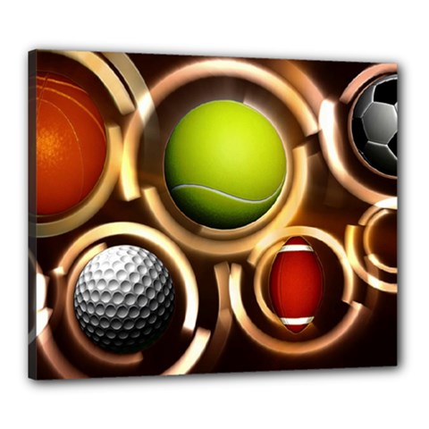 Sport Ball Tennis Golf Football Canvas 24  X 20  (stretched) by HermanTelo