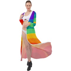 Rainbow Background Colorful Maxi Chiffon Beach Wrap by HermanTelo