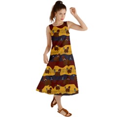 Turkey Pattern Summer Maxi Dress by bloomingvinedesign