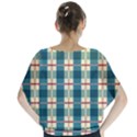 Pattern Texture Plaid Grey Batwing Chiffon Blouse View2