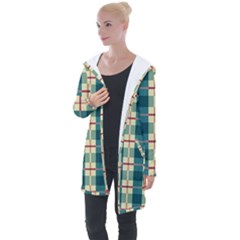 Pattern Texture Plaid Grey Longline Hooded Cardigan by Mariart