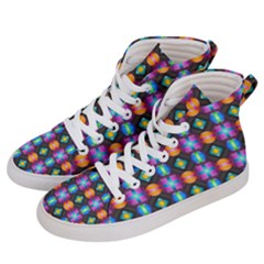 Squares Spheres Backgrounds Texture Women s Hi-top Skate Sneakers by HermanTelo