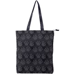 Pattern Texture Feet Dog Grey Double Zip Up Tote Bag by HermanTelo