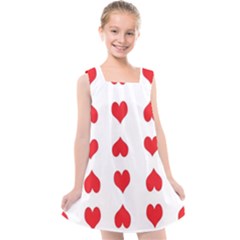 Heart Red Love Valentines Day Kids  Cross Back Dress by HermanTelo