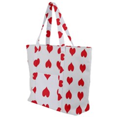 Heart Red Love Valentines Day Zip Up Canvas Bag by HermanTelo